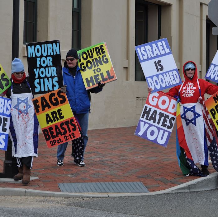 Westboro Baptist Church anti-gay protesters
