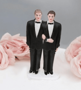 Gay couple wedding cake topper decoration