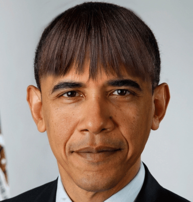 Obama with straight hair